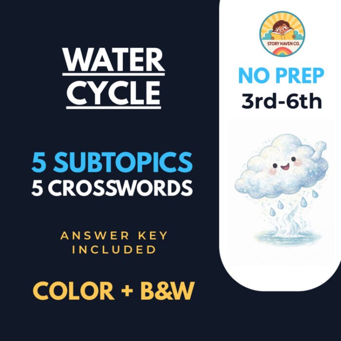 Water Cycle crossword puzzles for Grades 3-6 – cover