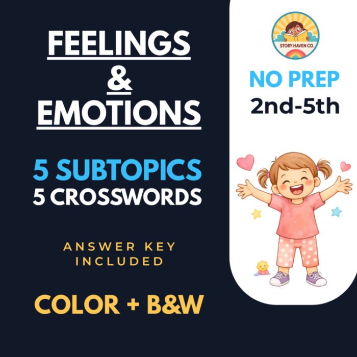 Feelings & Emotions SEL crossword puzzles for Grades 2-5 – cover