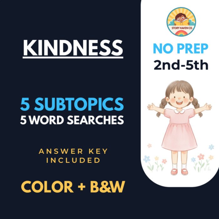 Kindness word search for Grades 2-5 – cover