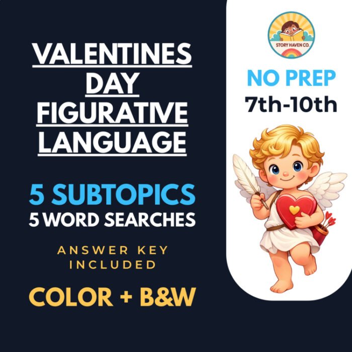 Valentine's Day Figurative Language activities for Grades 7-10 – cover