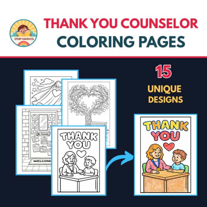 Thank You Counselor coloring pages for Grades 2-8 – cover