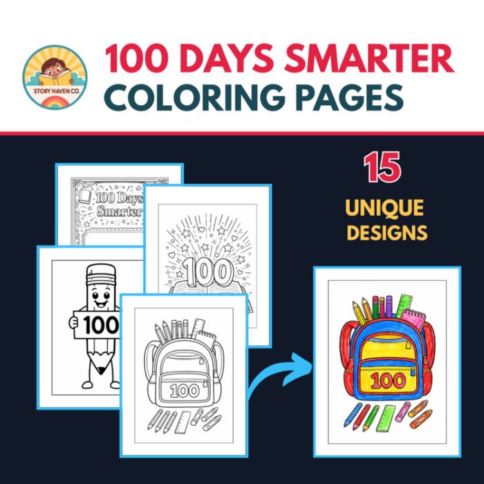 100 Days Smarter coloring pages – cover