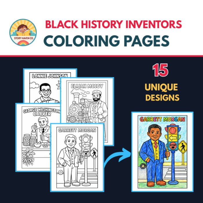 Black History Inventors coloring pages for Grades 2-10 – cover