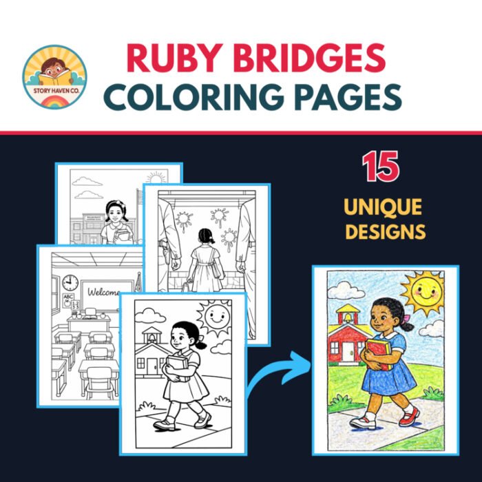 Ruby Bridges coloring pages for Grades 3-12 – cover