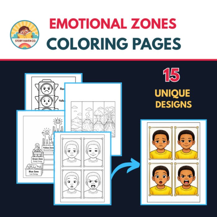 Emotional Zones coloring pages for Grades 2-6 – cover
