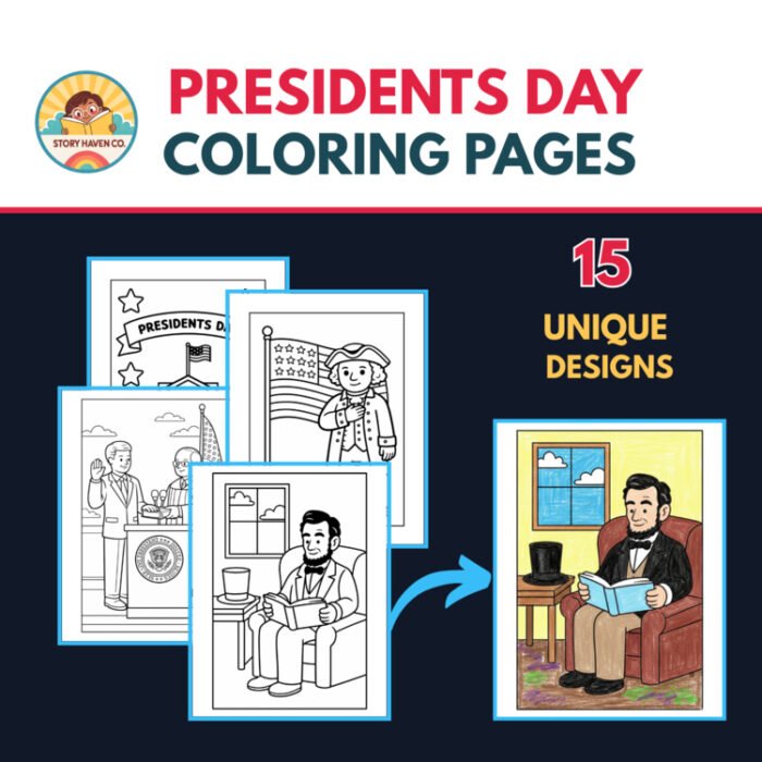 Presidents Day coloring pages for Grades 2-12 – cover