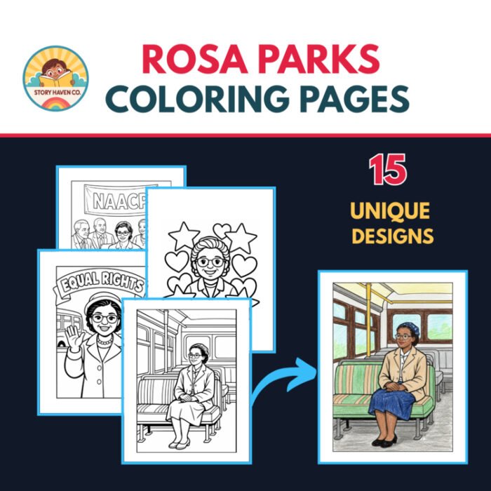 Rosa Parks coloring pages for Grades 2-6 – cover