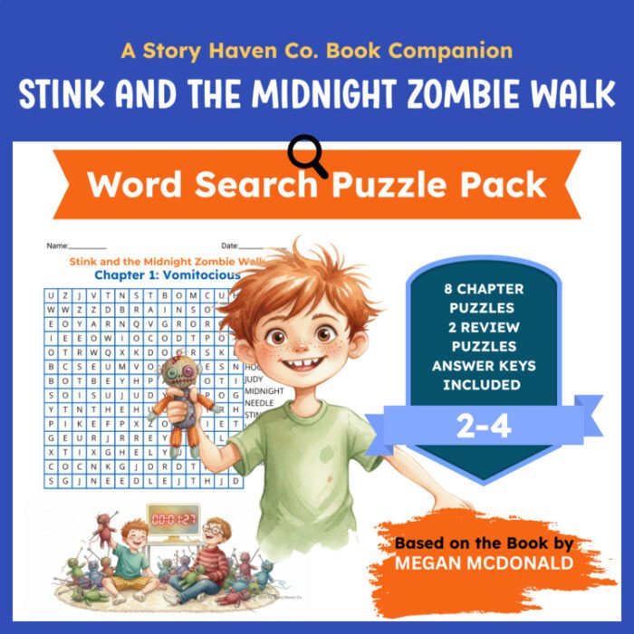 Stink and the Midnight Zombie Walk word search for Grades 2-4 – cover