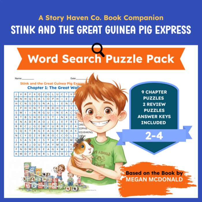 Stink and the Great Guinea Pig Express word search for Grades 2-4 – cover