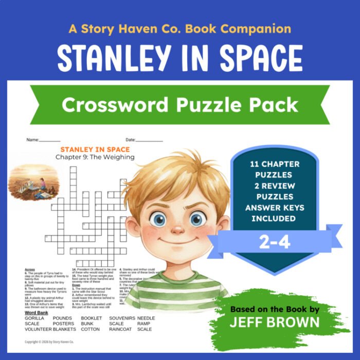 Stanley in Space crossword puzzles for Grades 2-4 – cover