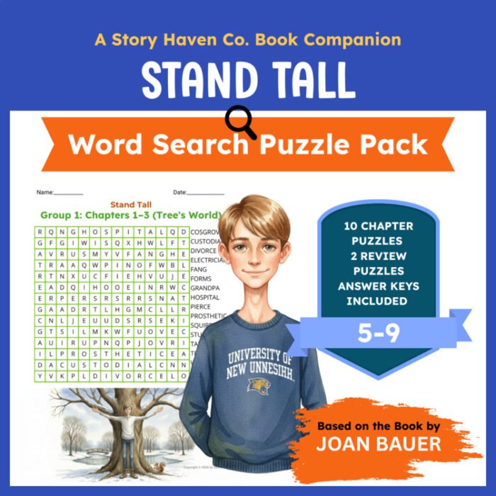 Stand Tall word search for Grades 5-9 – cover