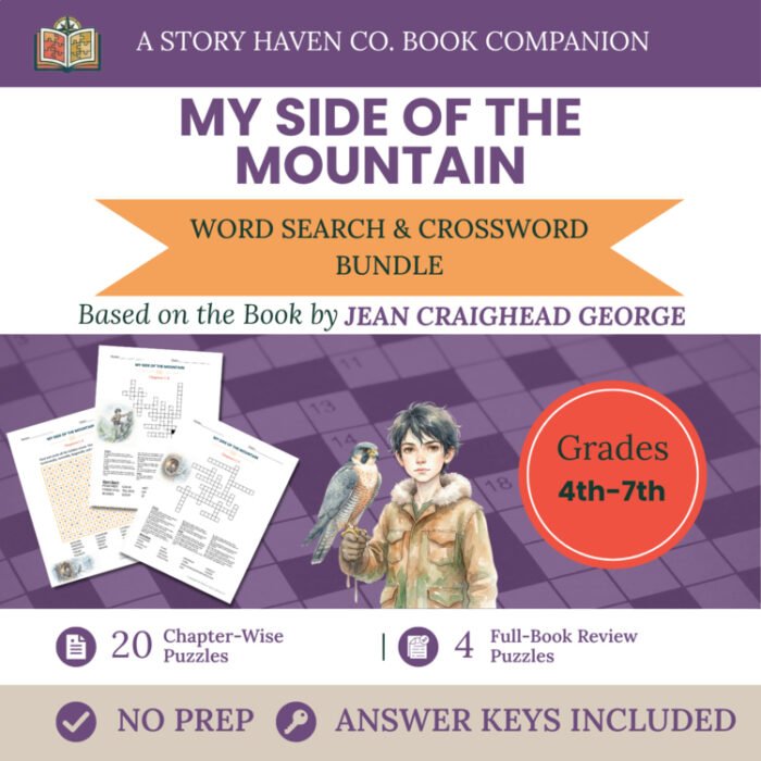 My Side of the Mountain vocabulary activities for Grades 4-7 – cover