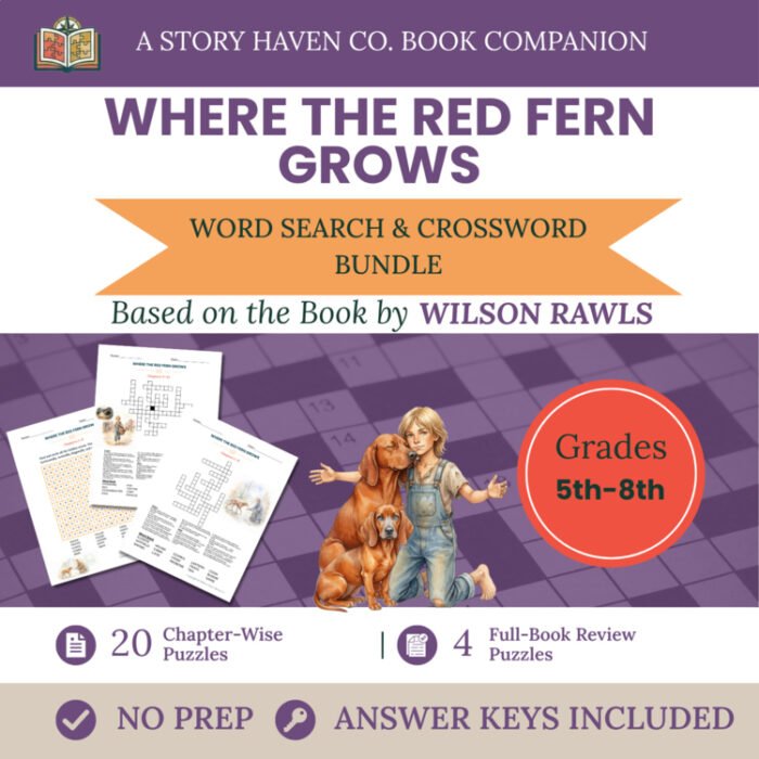 Where the Red Fern Grows vocabulary activities for Grades 5-8 – cover