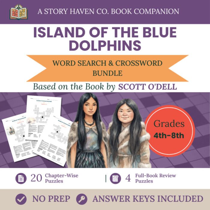 Island of the Blue Dolphins vocabulary activities for Grades 4-8 – cover