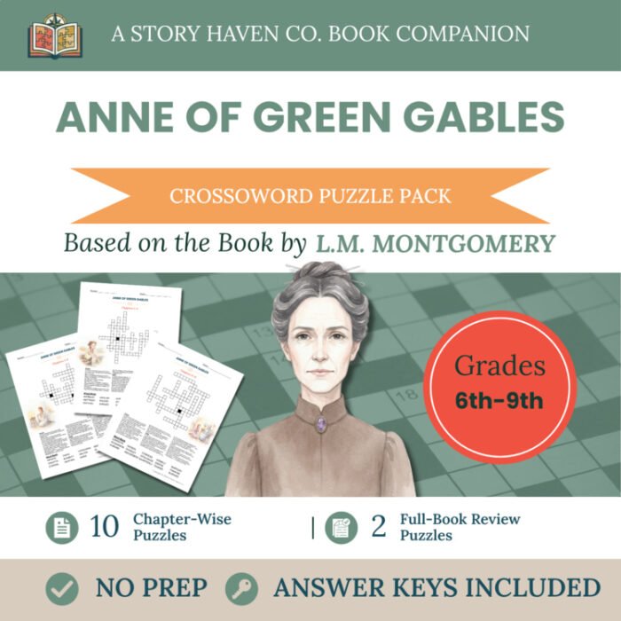 Anne of Green Gables crossword puzzles for Grades 6-9 – cover