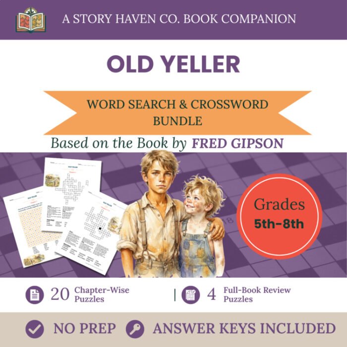 Old Yeller vocabulary activities for Grades 5-8 – cover