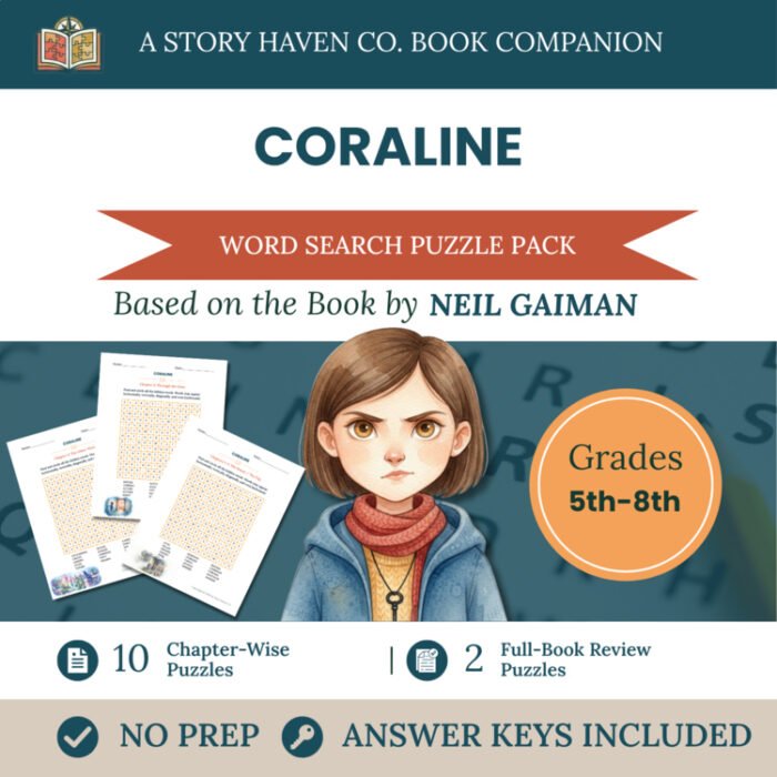 Coraline word search for Grades 5-8 – cover