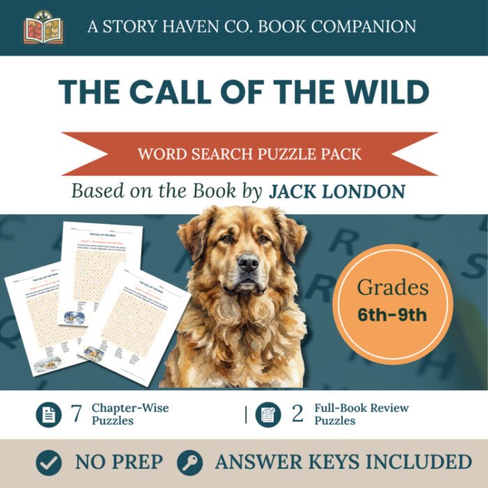 The Call of the Wild word search for Grades 6-9 – cover