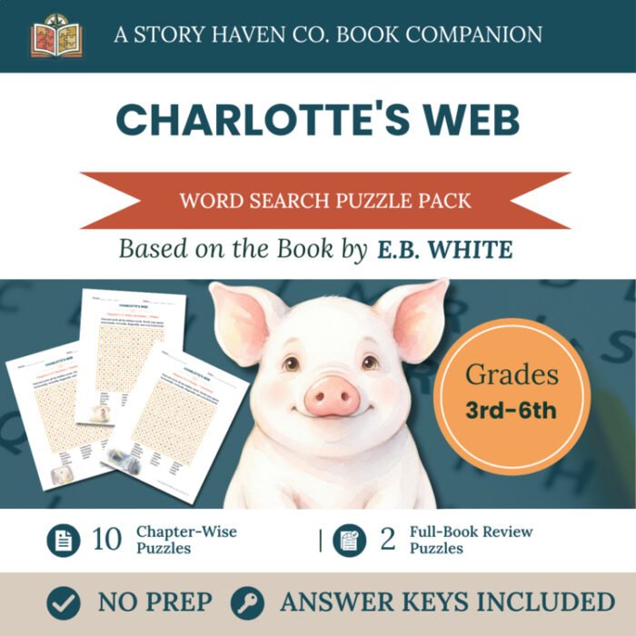 Charlotte's Web word search for Grades 3–6 – cover