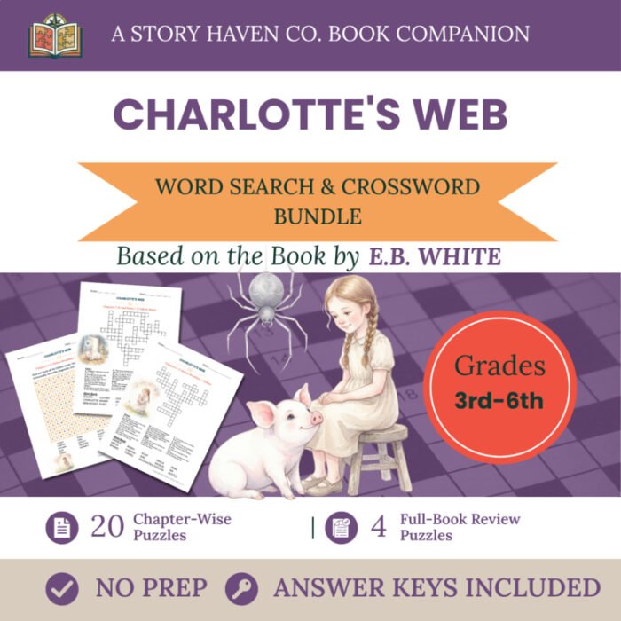 Charlotte's Web word search & crossword bundle for Grades 3–6 – cover