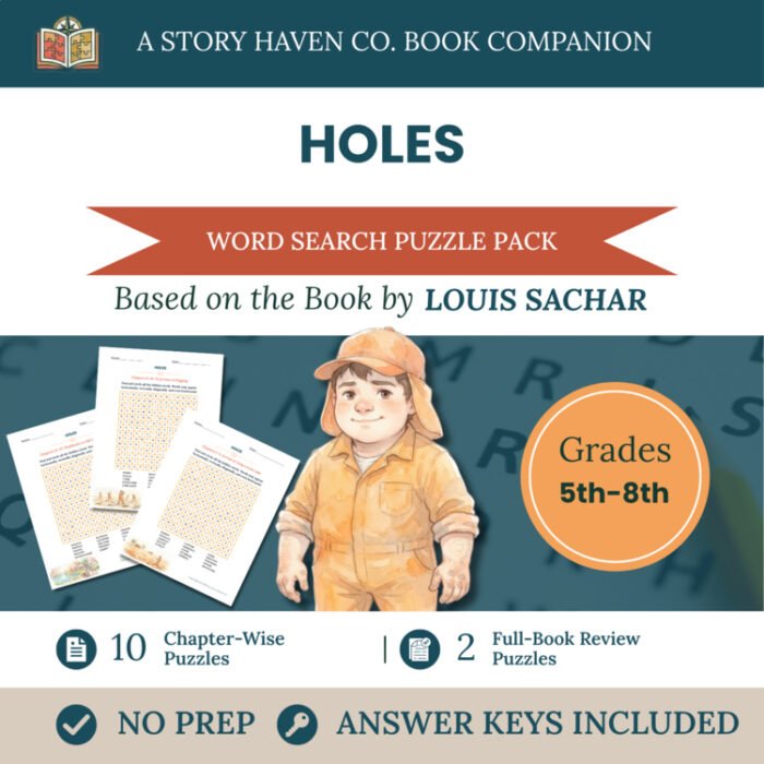 Holes word search for Grades 5-8 – cover