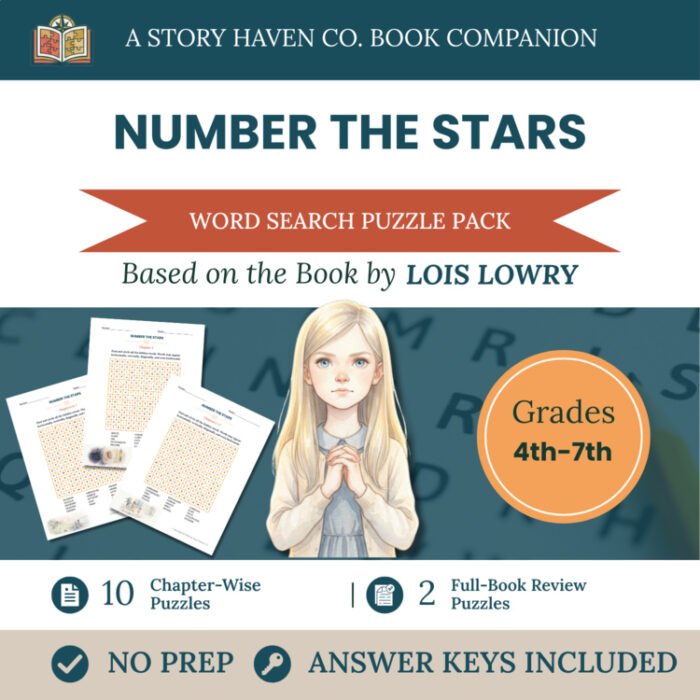 Number the Stars word search for Grades 4–7 – cover