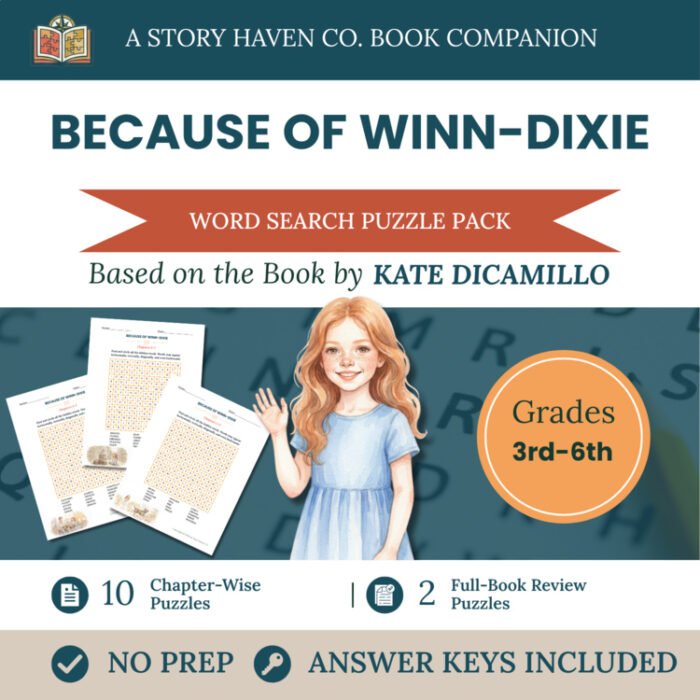 Because of Winn-Dixie word search for Grades 3-6 – cover