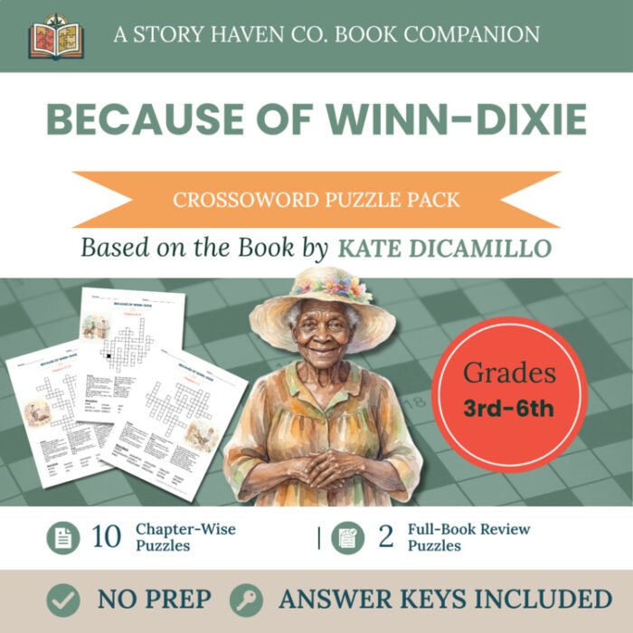 Because of Winn-Dixie crossword puzzles for Grades 3-6 – cover
