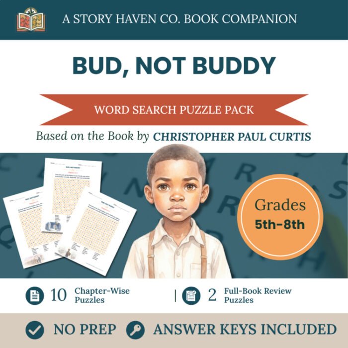 Bud, Not Buddy word search for Grades 5-8 – cover