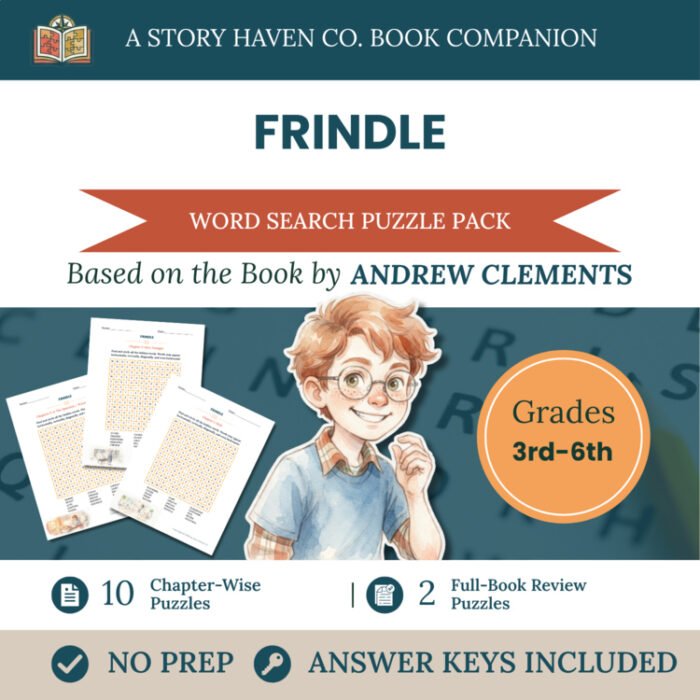 Frindle word search for Grades 3-6 – cover