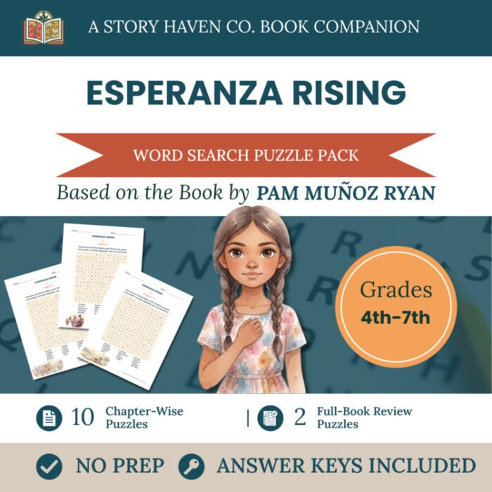 Esperanza Rising word search for Grades 4-7 – cover