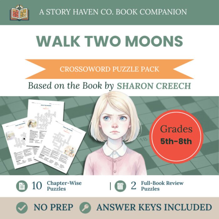 Walk Two Moons crossword puzzles for Grades 5-8 – cover