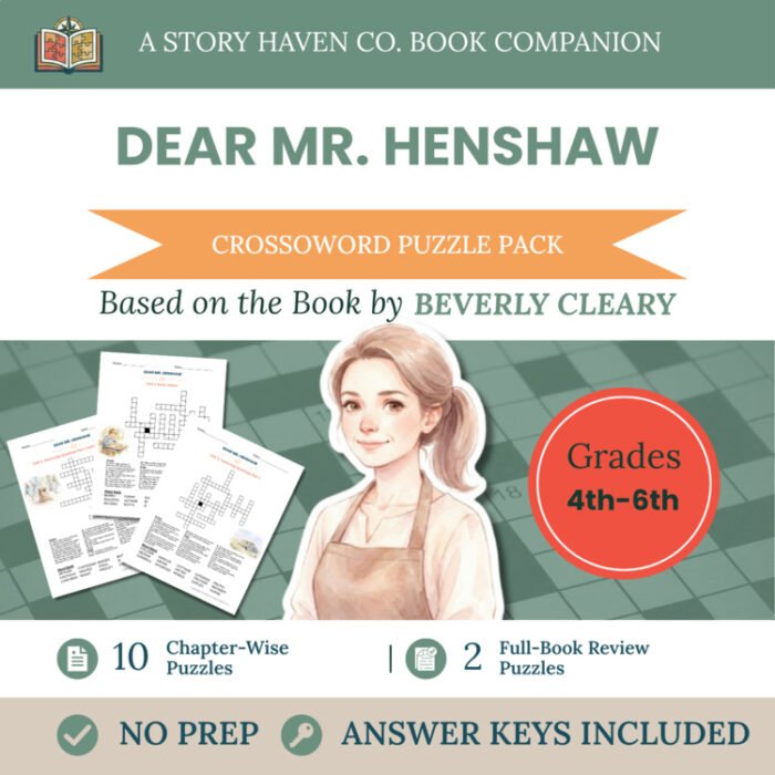 Dear Mr. Henshaw crossword puzzles for Grades 4-6 – cover