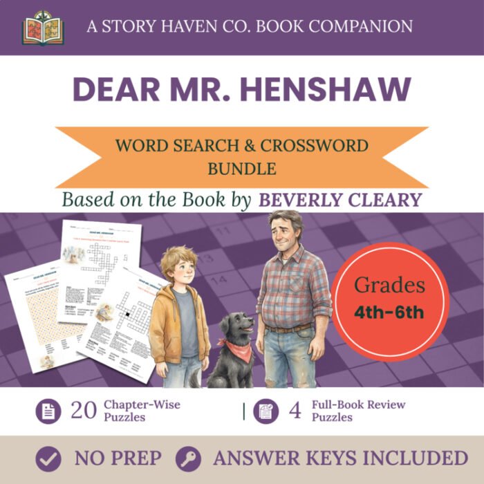 Dear Mr. Henshaw vocabulary activities for Grades 4-6 – cover