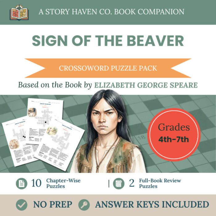 The Sign of the Beaver crossword puzzles for Grades 4-7 – cover