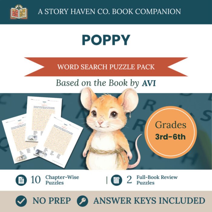 Poppy word search for Grades 3-6 – cover