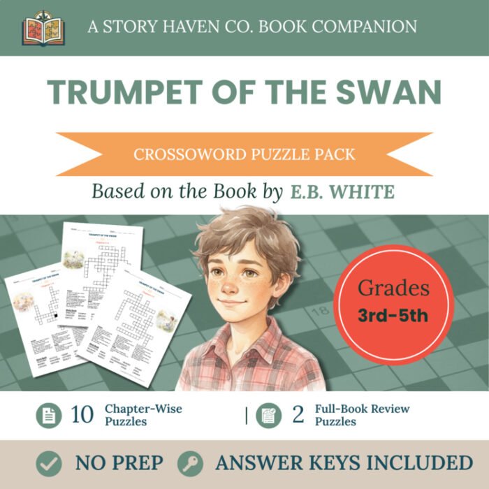 The Trumpet of the Swan crossword puzzles for Grades 3-5 – cover