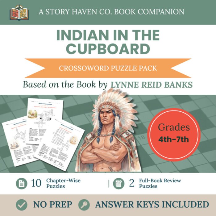 The Indian in the Cupboard crossword puzzles for Grades 4-7 – cover