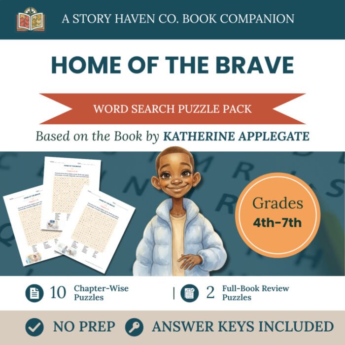 Home of the Brave word search for Grades 4-7 – cover