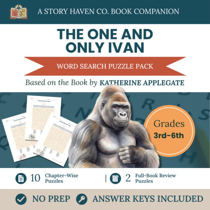 The One and Only Ivan word search for Grades 3-6 – cover