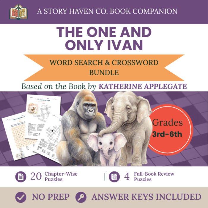 The One and Only Ivan vocabulary activities for Grades 3-6 – cover