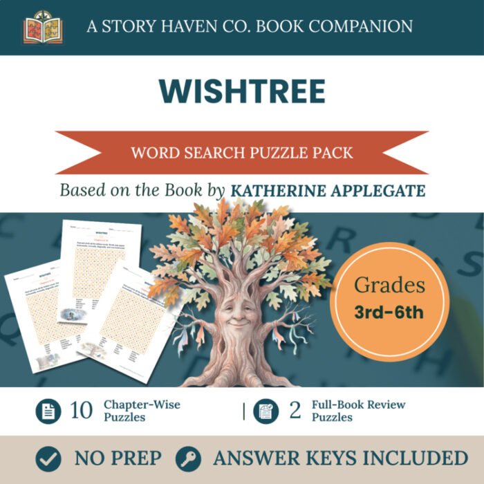 Wishtree word search for Grades 3-6 – cover