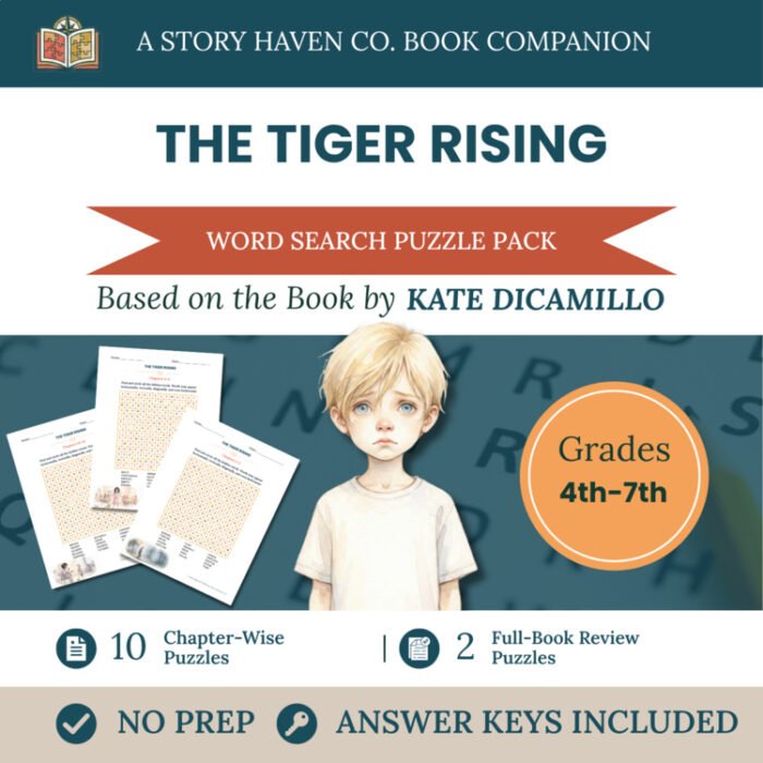The Tiger Rising word search for Grades 4-7 – cover