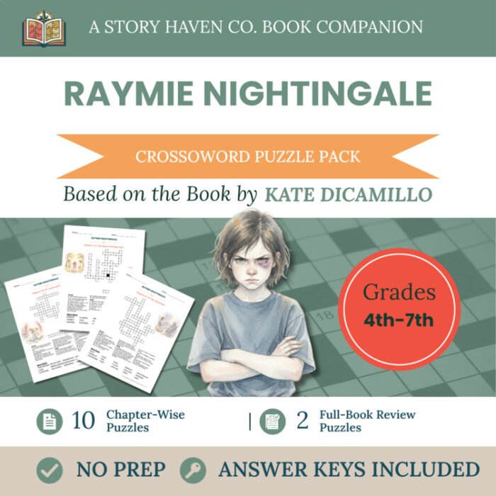 Raymie Nightingale crossword puzzles for Grades 4-7 – cover