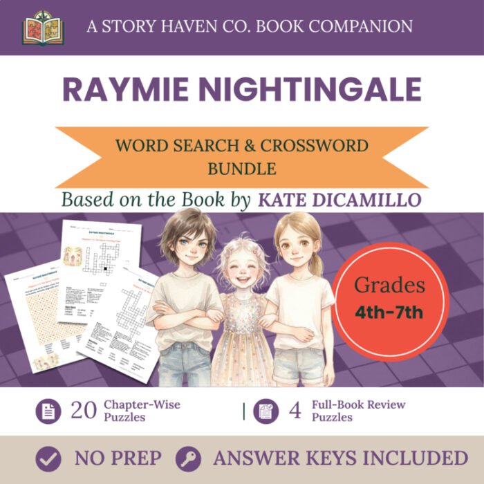 Raymie Nightingale vocabulary activities for Grades 4-7 – cover
