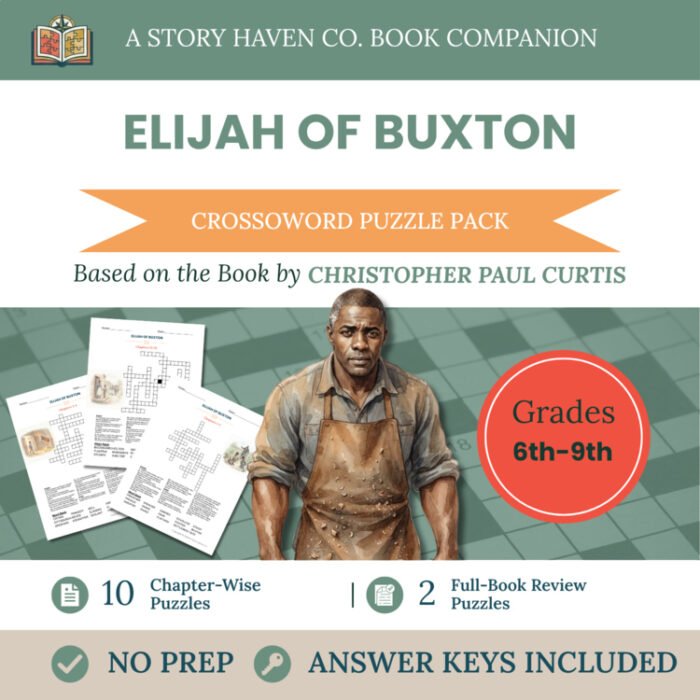 Elijah of Buxton crossword puzzles for Grades 6-9 – cover