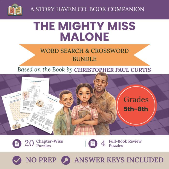 The Mighty Miss Malone vocabulary activities for Grades 5-8 – cover