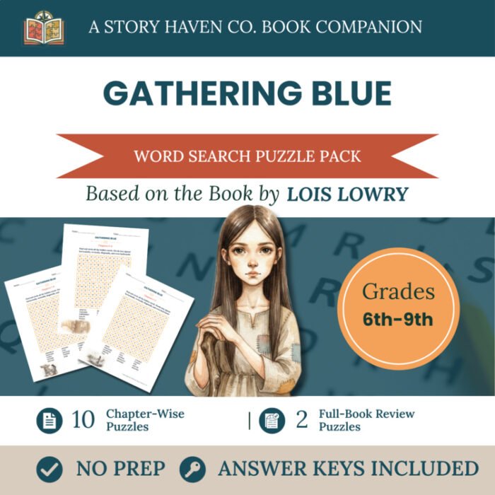 Gathering Blue word search for Grades 6-9 – cover