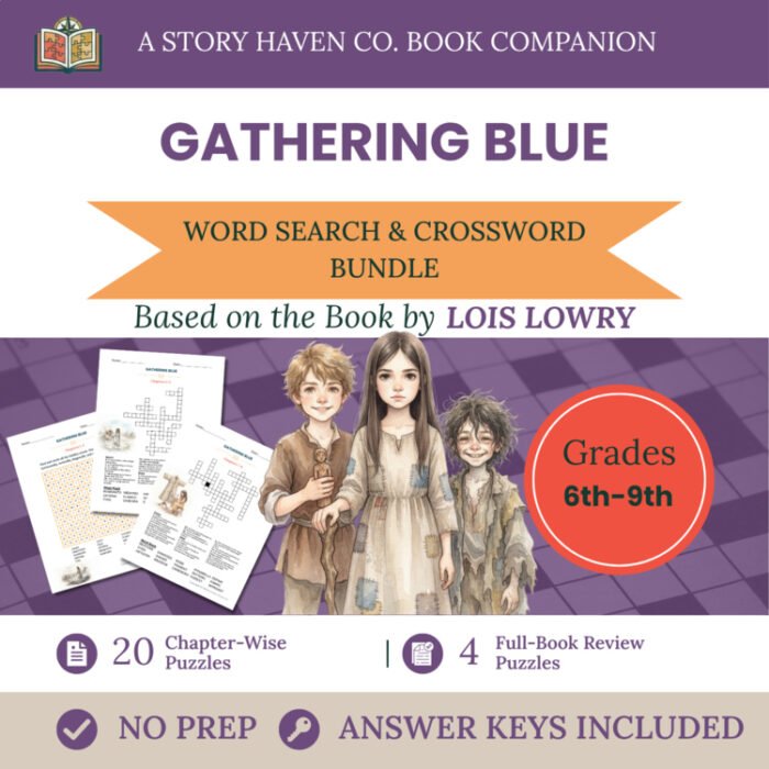 Gathering Blue vocabulary activities for Grades 6-9 – cover