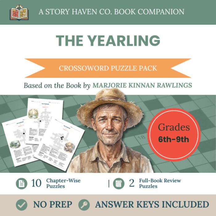 The Yearling crossword puzzles for Grades 6-9 – cover